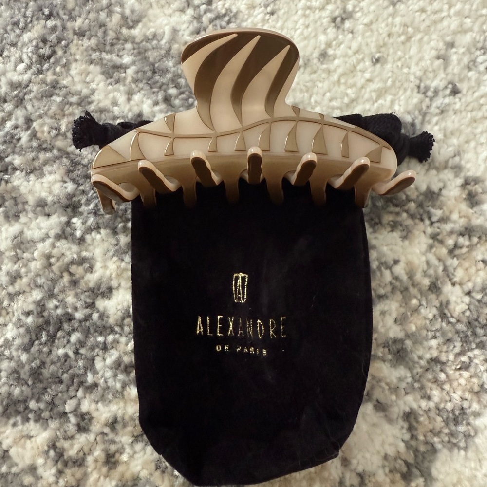 Alexandre de Paris Beige Hair Clip